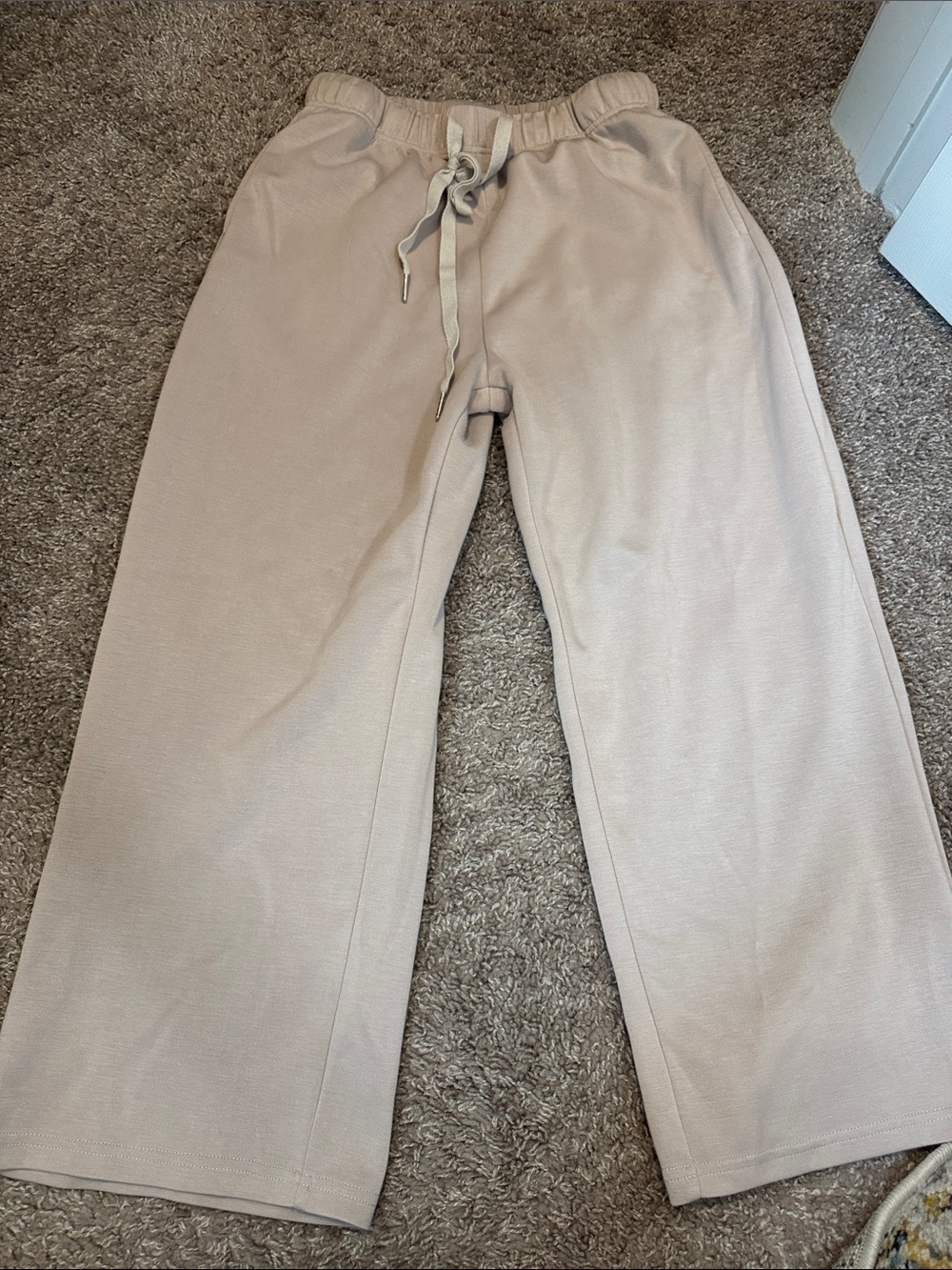 Barefoot dreams Wide-Leg Drawstring Sweatpants - pinkish/beige